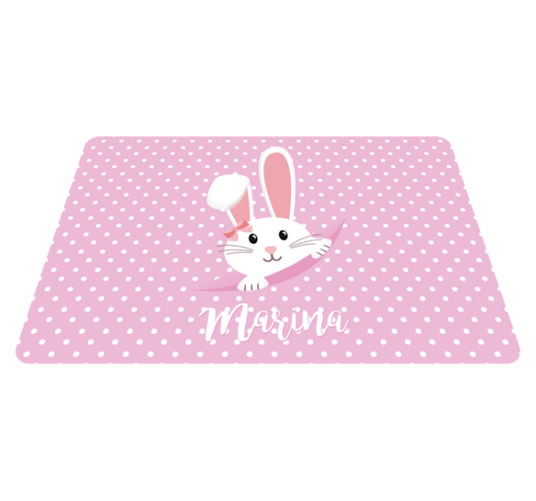 Tapis vinyle animal lapin mignon personnalisé fille - TenStickers