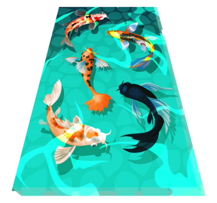 Tapis vinyle animal douche de koi - TenStickers