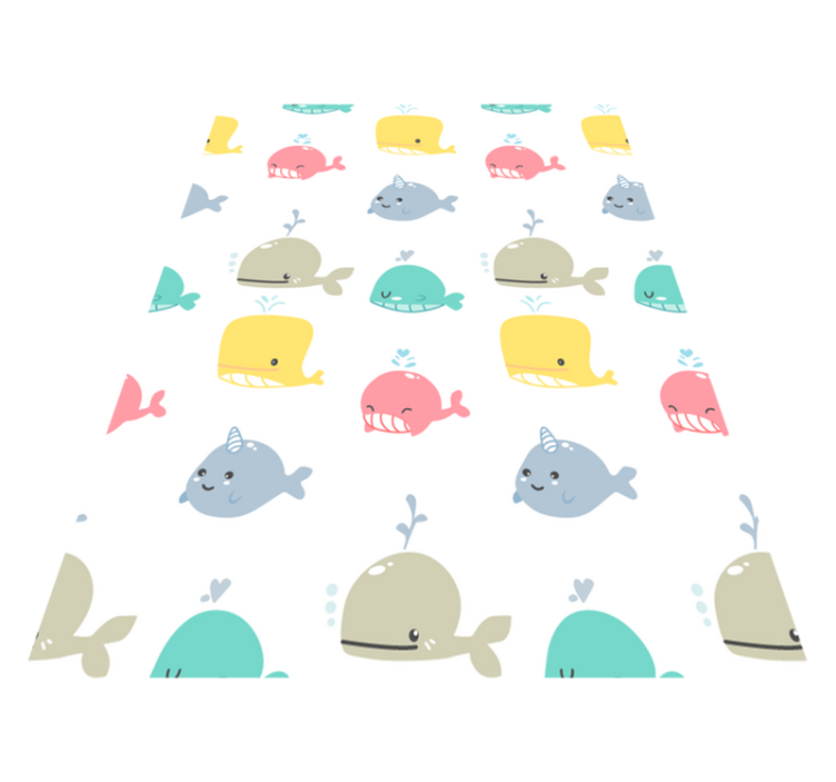 Tapis vinyle animal baleines colorées bébé - TenStickers