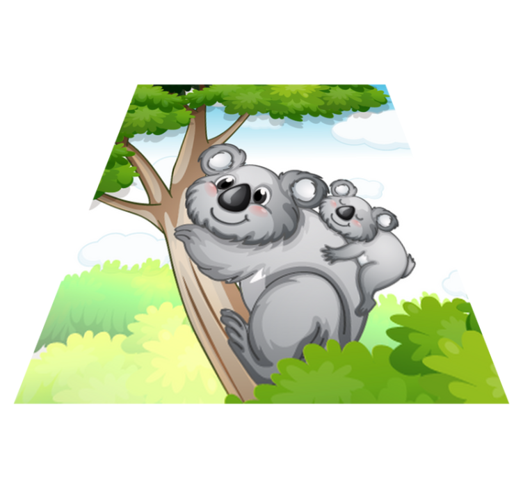 Tapis vinyle animal koala mère et bébé - TenStickers