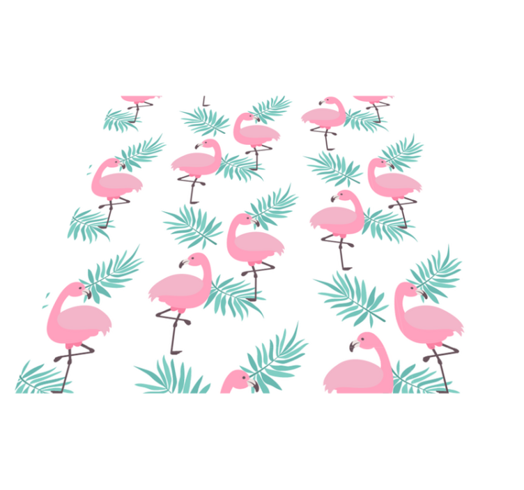 Tapis vinyle animal motif flamant tropical - TenStickers