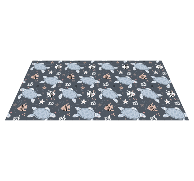 Tapis vinyle animal tortues et poissons sous-marins - TenStickers