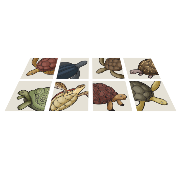 Tapis vinyle animal motif varié de tortues - TenStickers