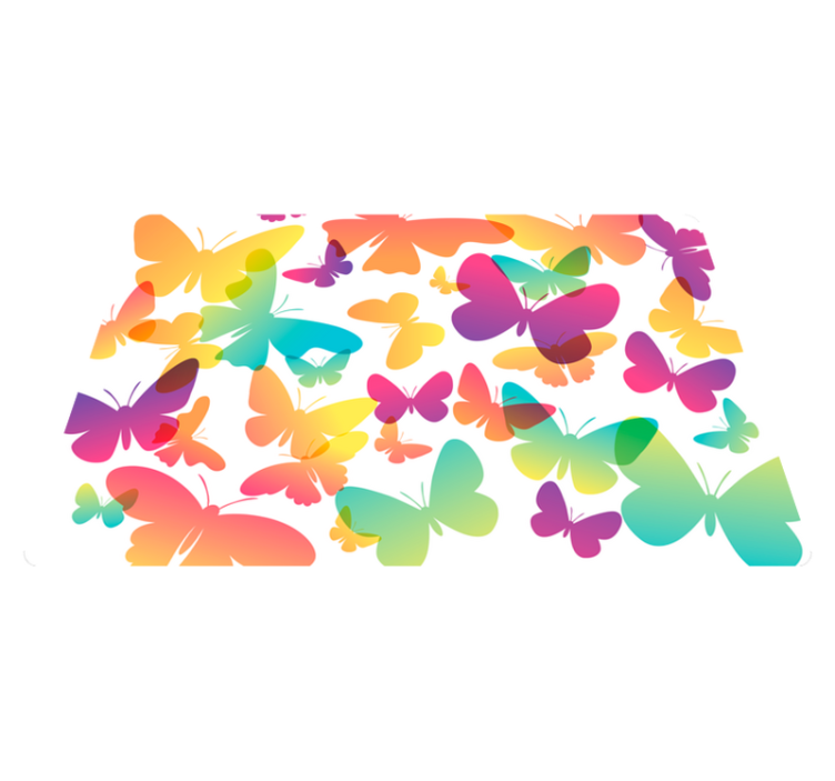 Tapis vinyle animal papillons en dégradé - TenStickers