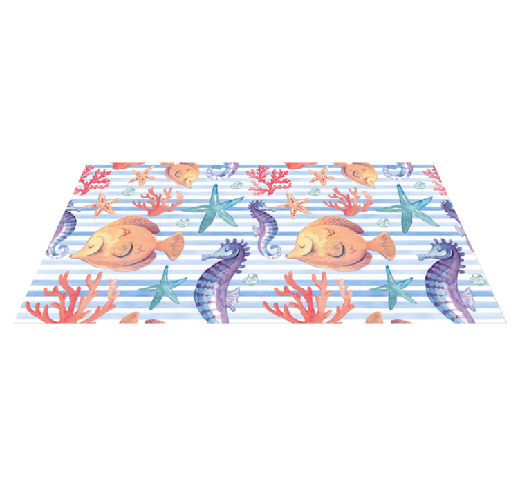 Tapis vinyle animal carreaux de la vie marine - TenStickers