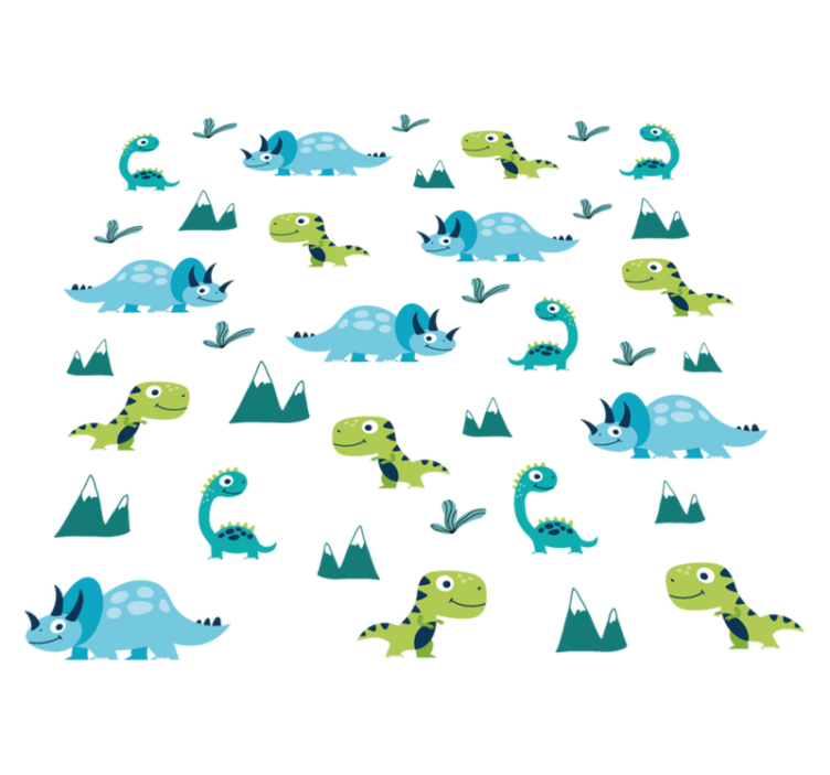 Tapis vinyle animal ensemble montagnes dinosaures nordiques - TenStickers