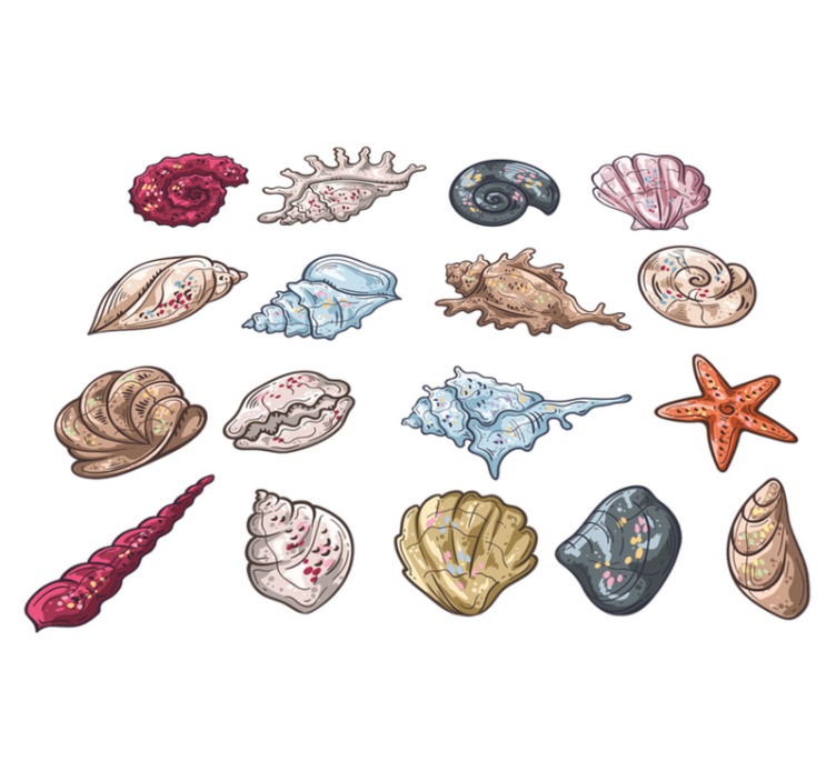 Tapis vinyle animal croquis de coquillages - TenStickers