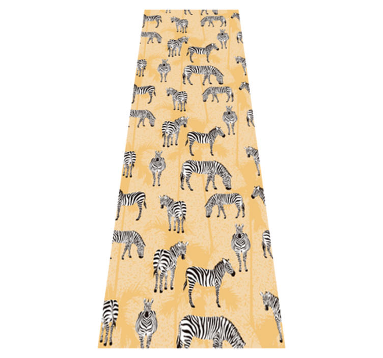 Tapis vinyle animal zèbre et palmiers - TenStickers