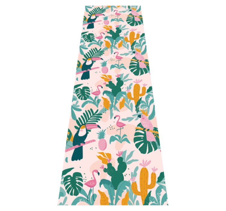 Tapis vinyle animal oiseaux verts et feuilles - TenStickers