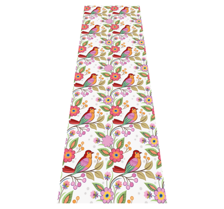 Tapis vinyle animal oiseaux rouges et orange - TenStickers