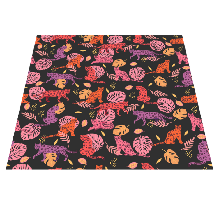 Tapis vinyle animal style tropical et léopard - TenStickers