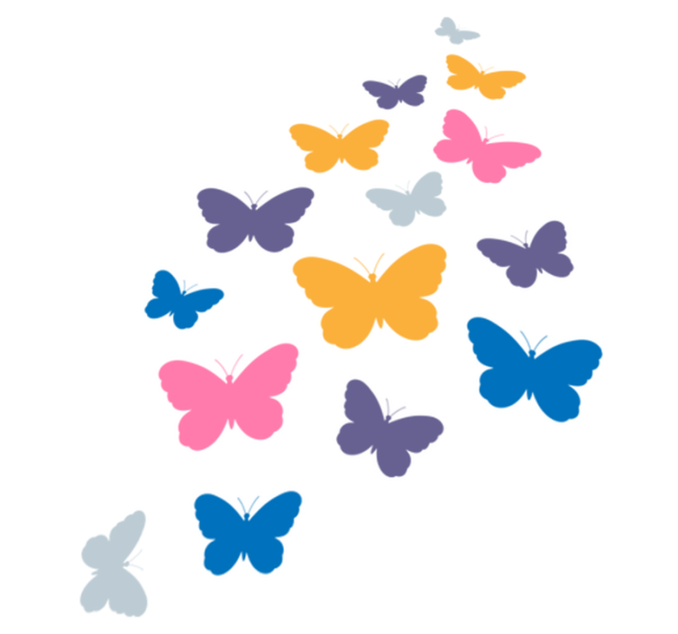 Tapis vinyle animal papillons multicolores en vol - TenStickers
