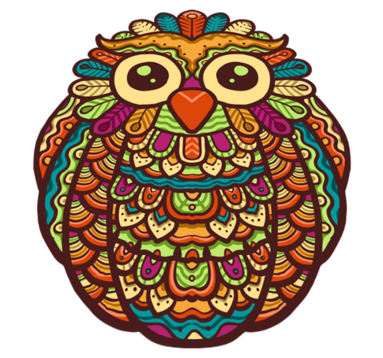 Tapis vinyle animal œuvre de hibou vibrant - TenStickers