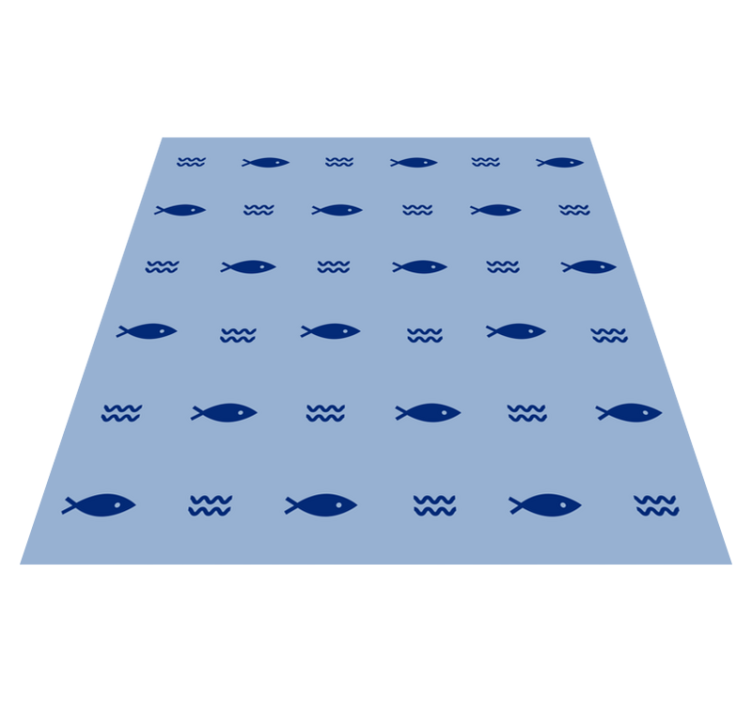 Tapis vinyle animal motif poisson minimaliste - TenStickers