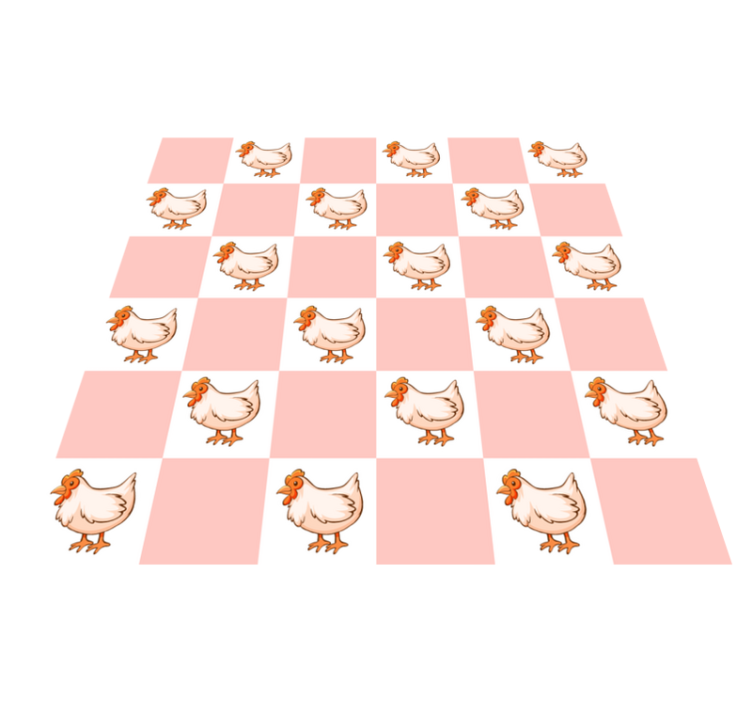 Tapis vinyle animal carrés roses avec coqs - TenStickers