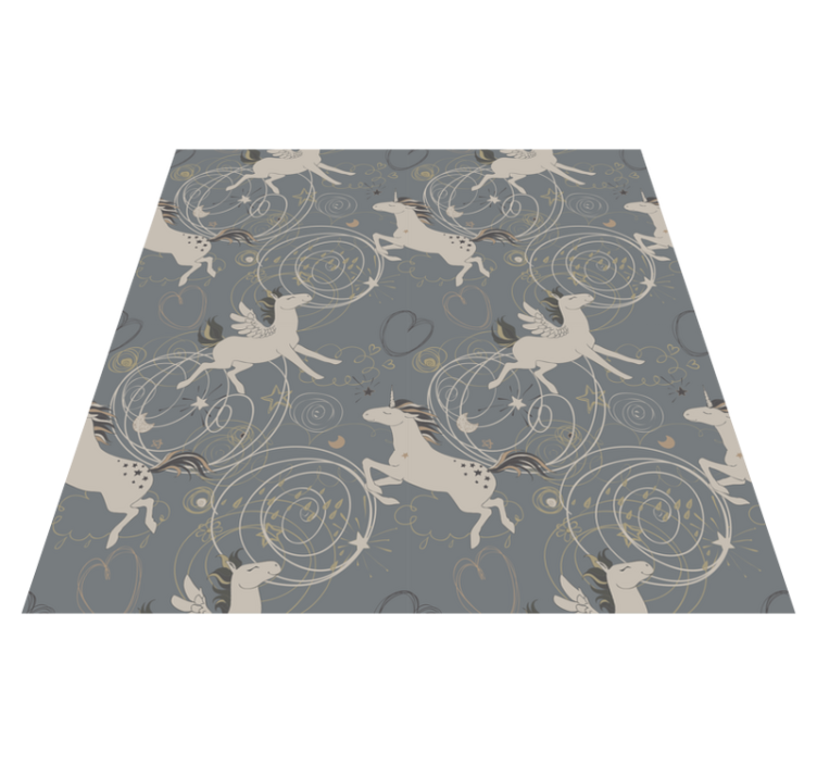 Tapis vinyle animal licornes pégases sur fond sombre - TenStickers