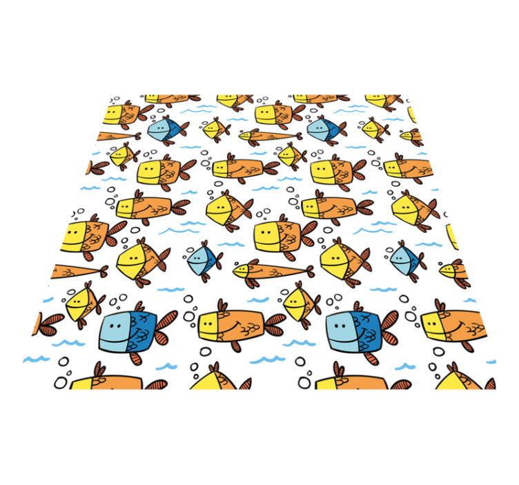 Tapis vinyle animal style enfants poissons multicolores - TenStickers