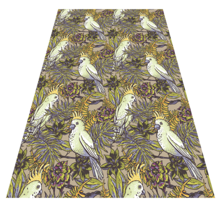 Tapis vinyle animal perroquets amazoniens scandinaves - TenStickers