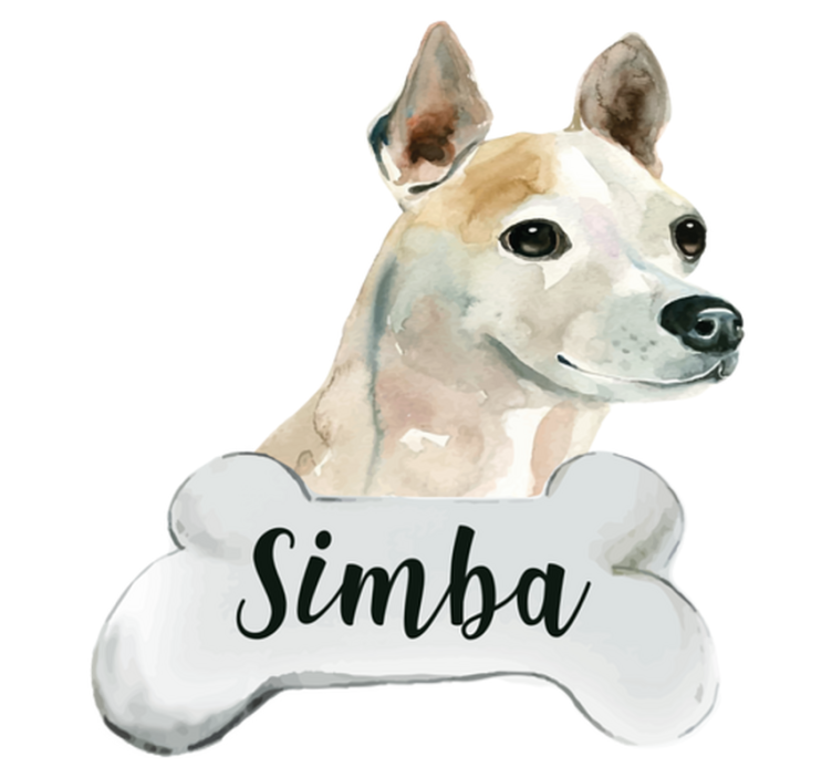 Tapis vinyle animal chien avec prénom - TenStickers