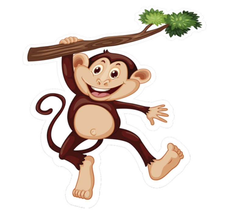 Tapis vinyle animal singe espiègle balançant - TenStickers