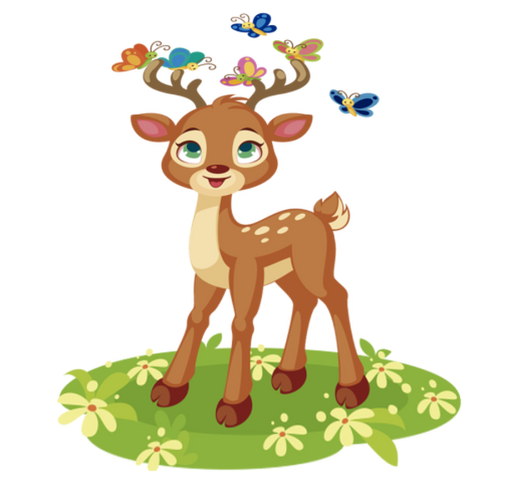 Tapis vinyle animal cerf en dessin animé mignon - TenStickers