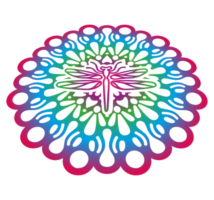 Tapis vinyle animal mandala de libellule coloré - TenStickers