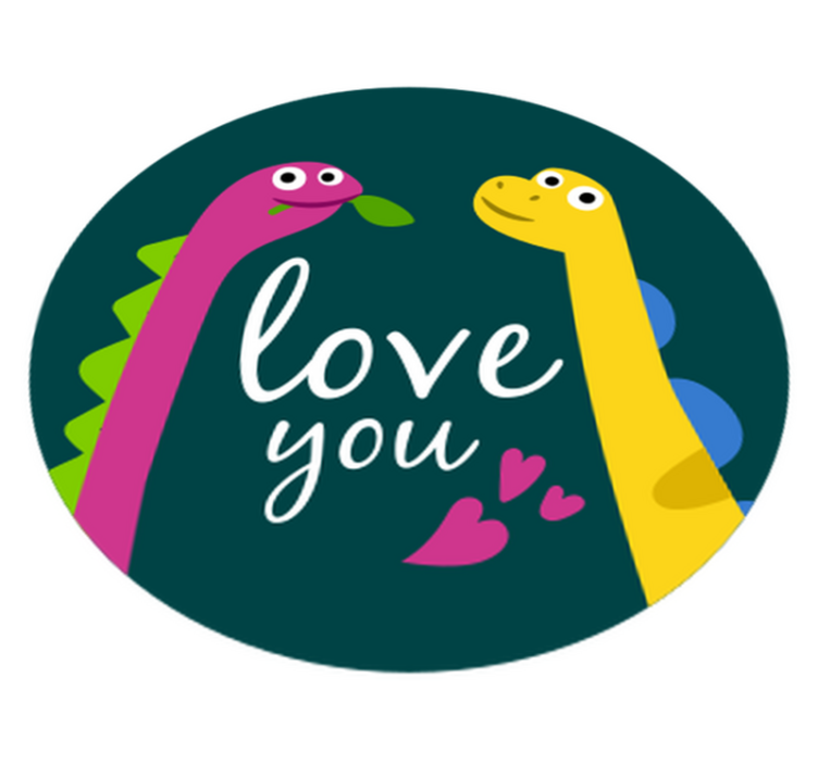 Tapis vinyle animal amour de dinosaure mignon - TenStickers