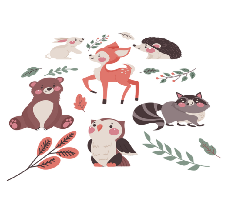 Tapis vinyle animal compagnons animaliers fantaisistes - TenStickers