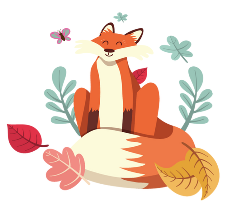 Tapis vinyle animal renard souriant - TenStickers