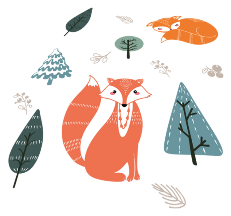 Tapis vinyle animal designs de renard fantaisiste - TenStickers