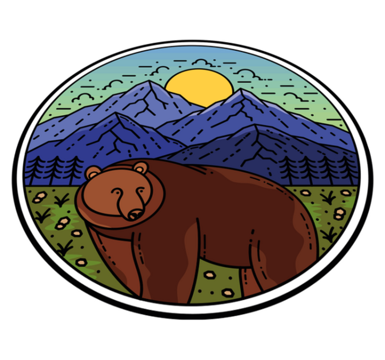 Tapis vinyle animal ours dans le paysage - TenStickers