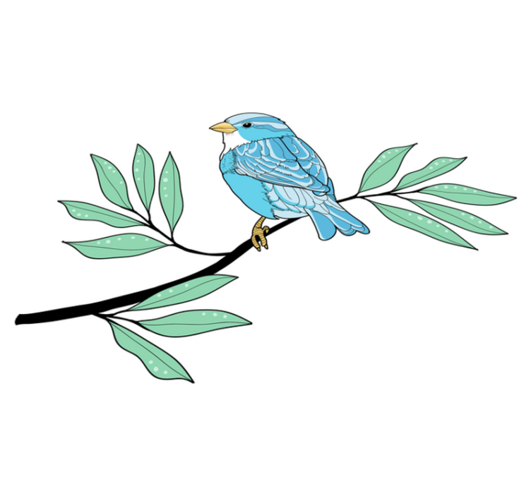 Tapis vinyle animal oiseau à plumes bleues - TenStickers