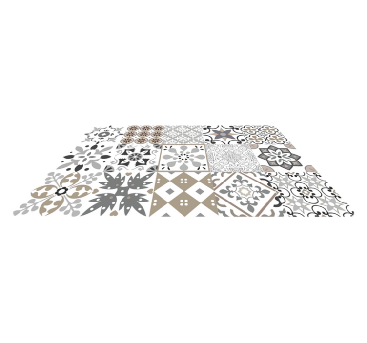 Tapis vinyle cuisine mosaïque de carreaux géométriques - TenStickers