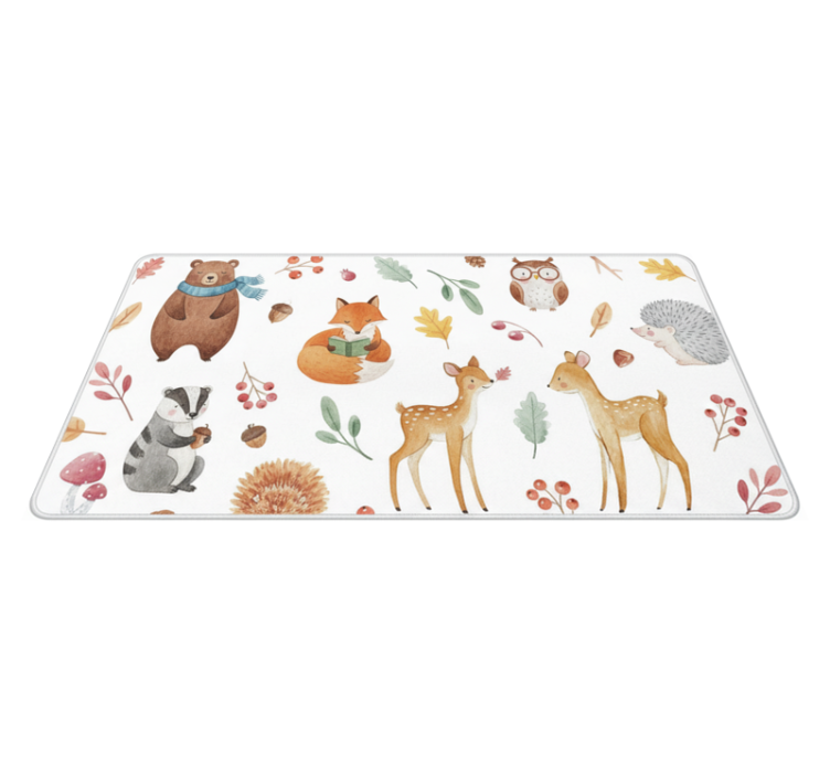 Tapis vinyle cuisine aquarelle forêt fantaisiste - TenStickers