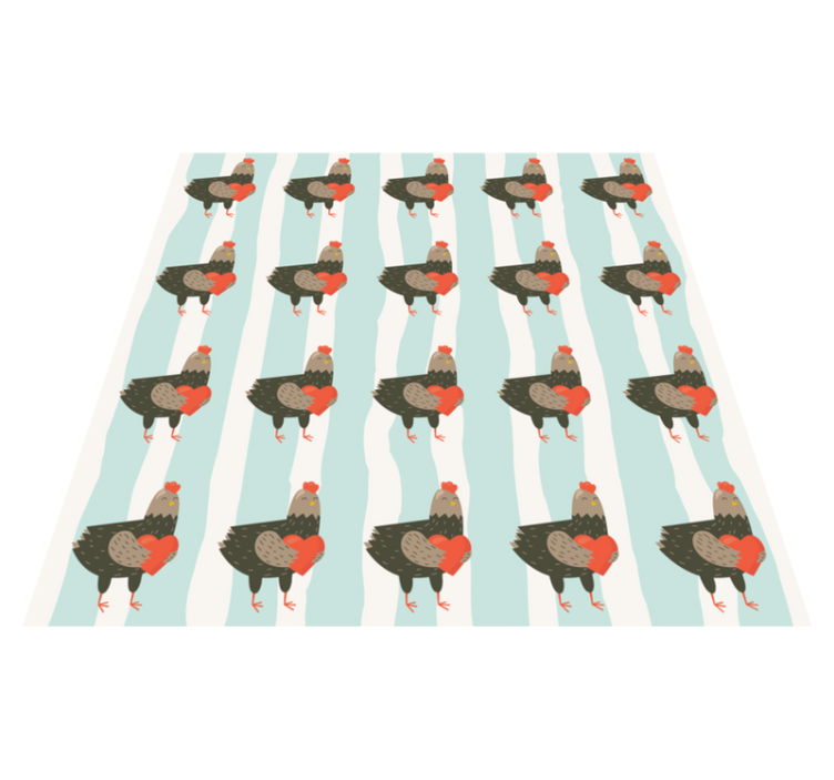 Tapis vinyle animal motif poules charmantes - TenStickers