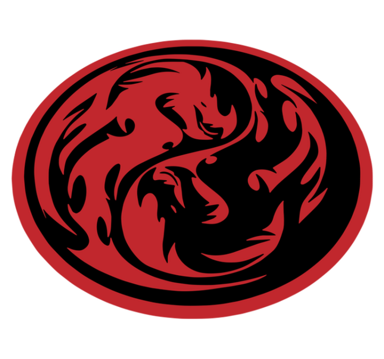 Tapis vinyle animal dragons yin yang - TenStickers