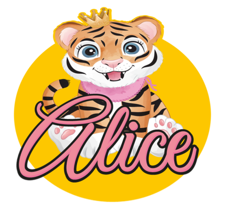 Tapis vinyle animal illustration de tigre mignon - TenStickers