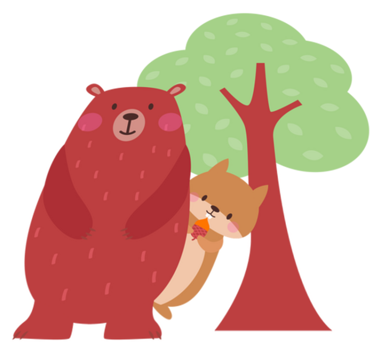 Tapis vinyle animal ourson compagnon amusant - TenStickers