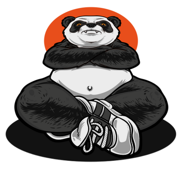Tapis vinyle animal panda Étreignant le calme - TenStickers