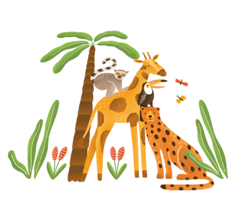 Tapis vinyle animal ambiance jungle féerique - TenStickers