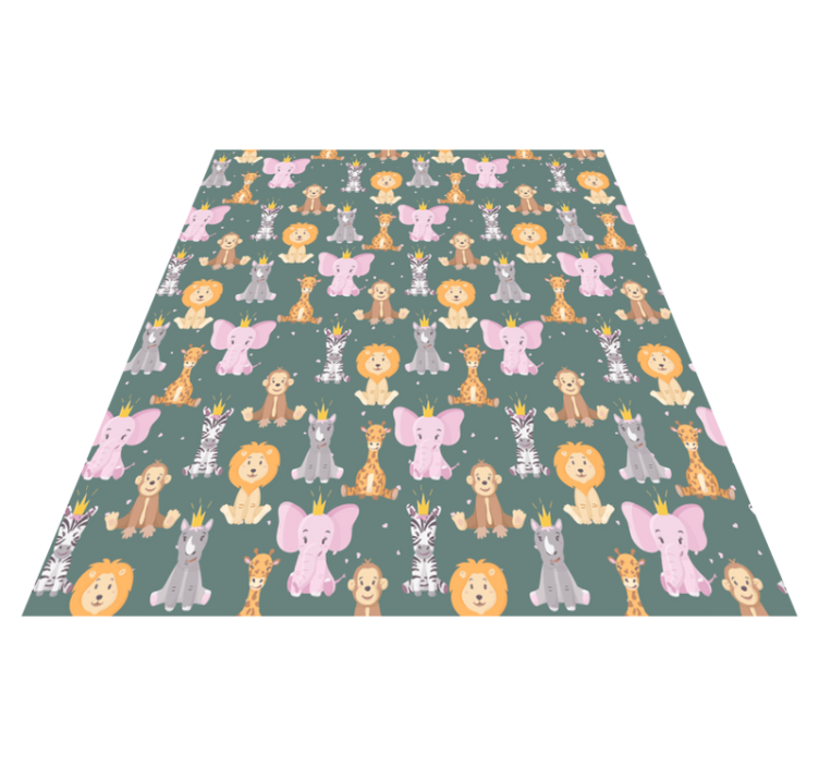 Tapis vinyle animal traits animaux charmants - TenStickers