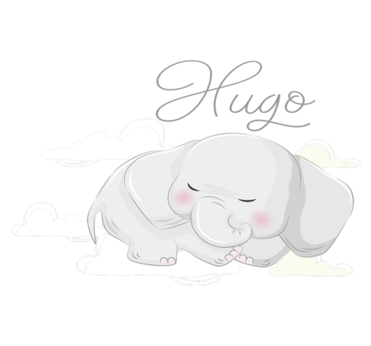 Tapis vinyle animal éléphant dormant dans les nuages - TenStickers