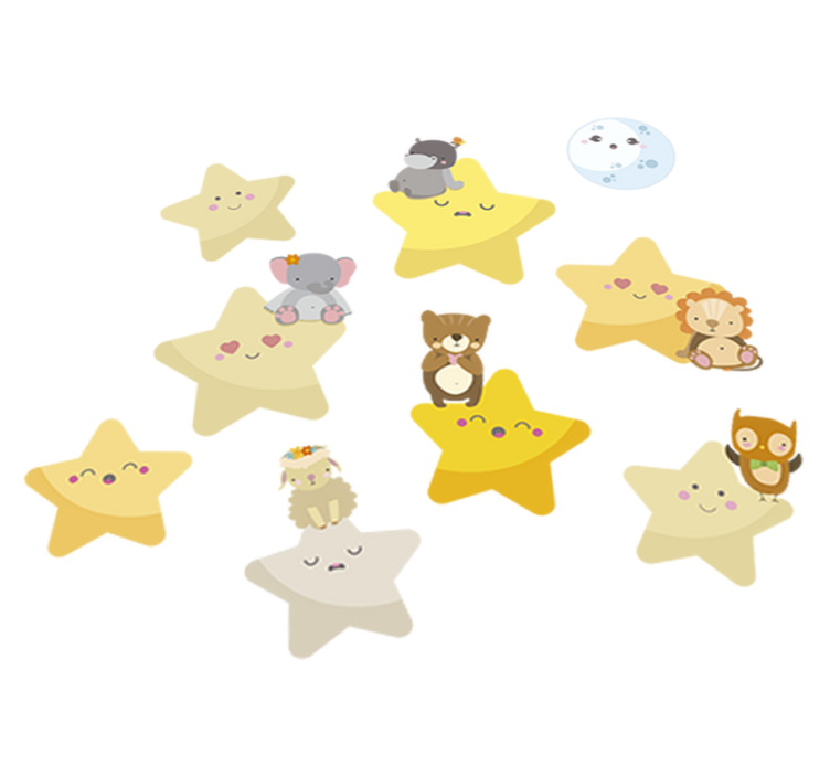 Tapis vinyle animal étoiles pour chambre bébé - TenStickers