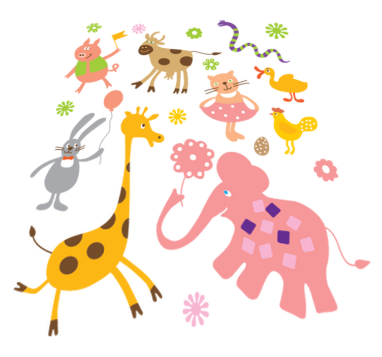 Tapis vinyle animal créatures colorées - TenStickers