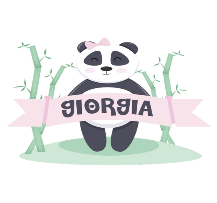 Tapis vinyle animal petite panda fille avec nom - TenStickers