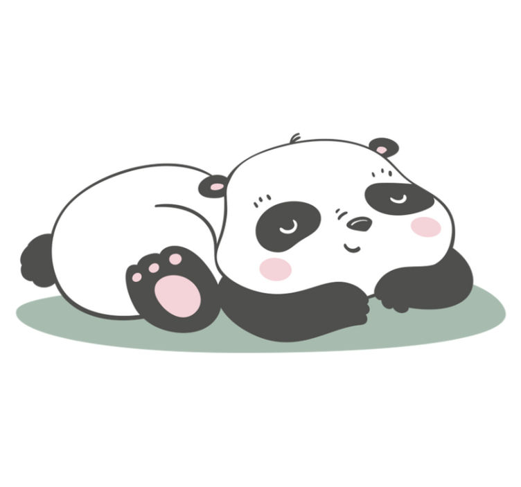 Tapis vinyle animal illustration panda - TenStickers