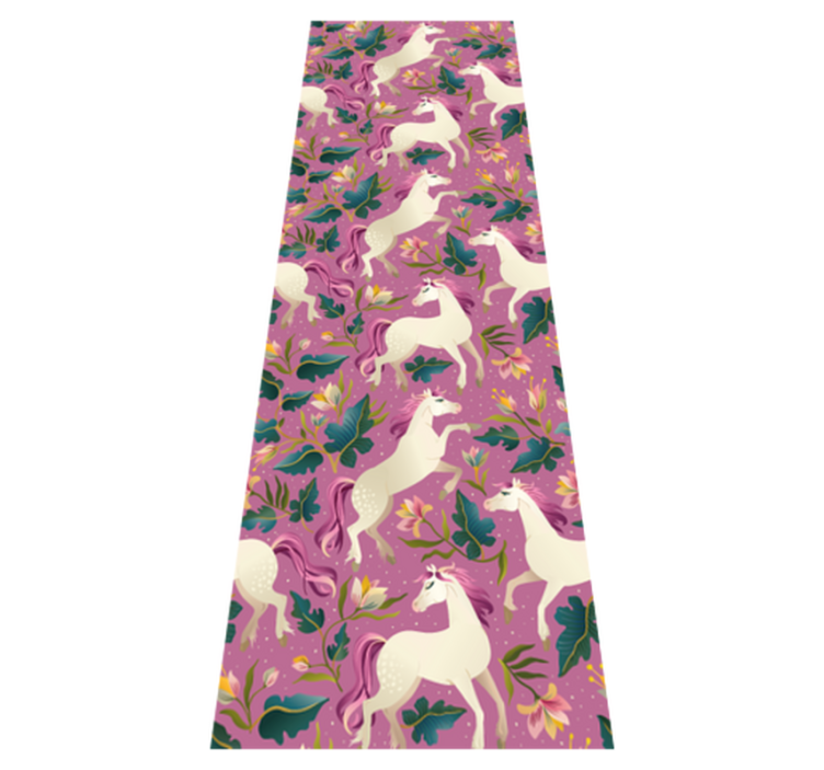 Tapis vinyle animal design de cheval floral rose - TenStickers