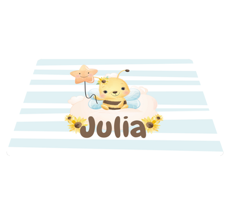 Tapis vinyle animal abeille mignonne avec nom - TenStickers