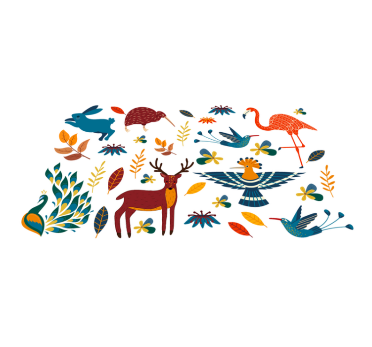 Tapis vinyle animal motifs animaliers colorés - TenStickers
