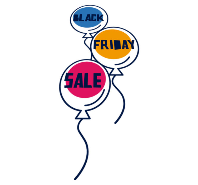 Tapis vinyle black friday ballons d'air colorés - TenStickers